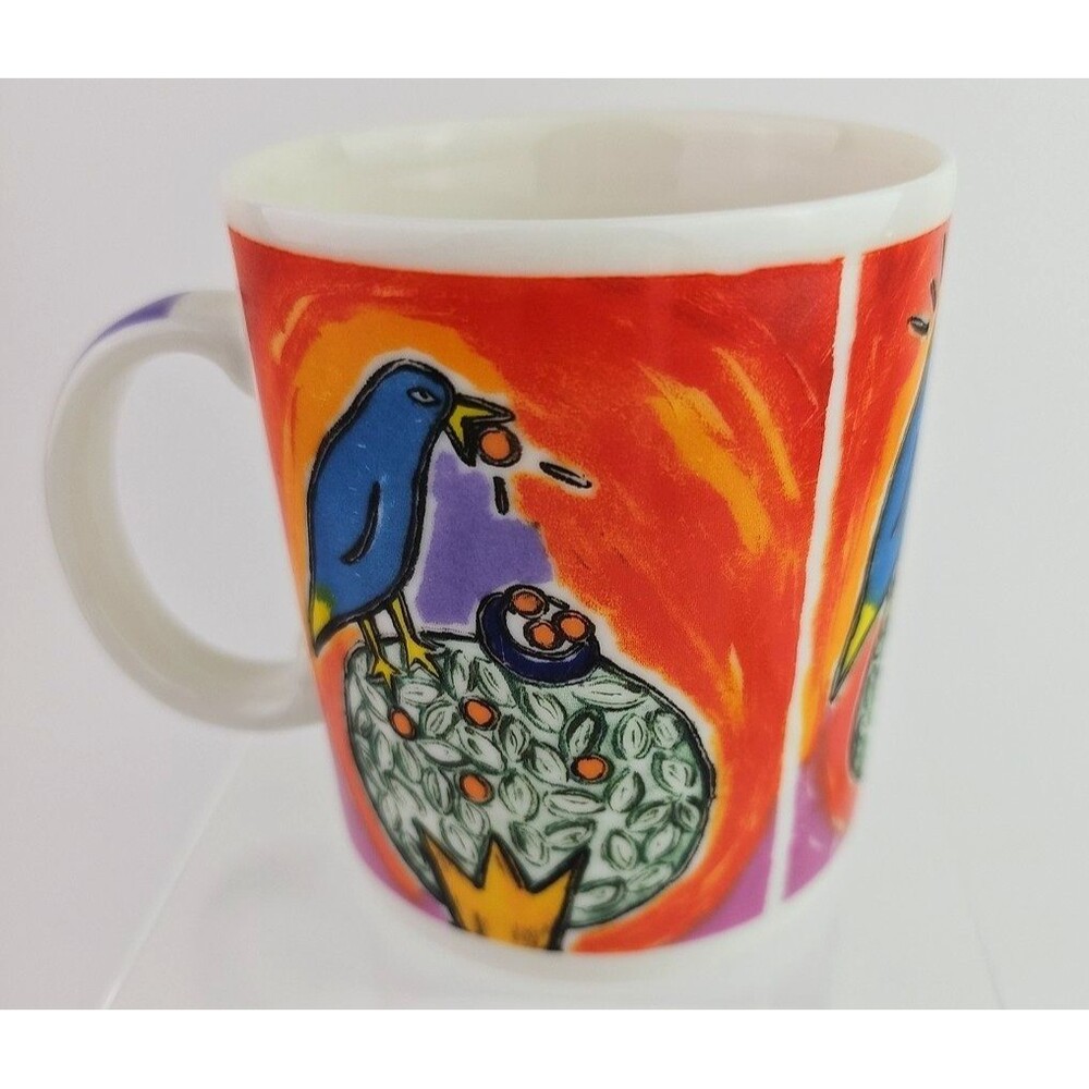 Shindo Chaleur Wonderful World Love Birds Colorful Spring Coffee Mug Cup 12 Oz